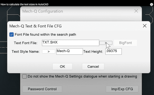 How to calculate the text sizes in AutoCAD