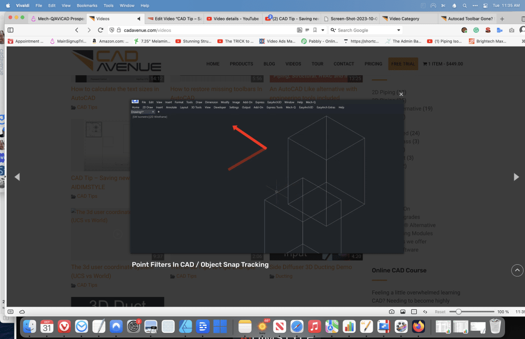 Point Filters In CAD / Object Snap Tracking