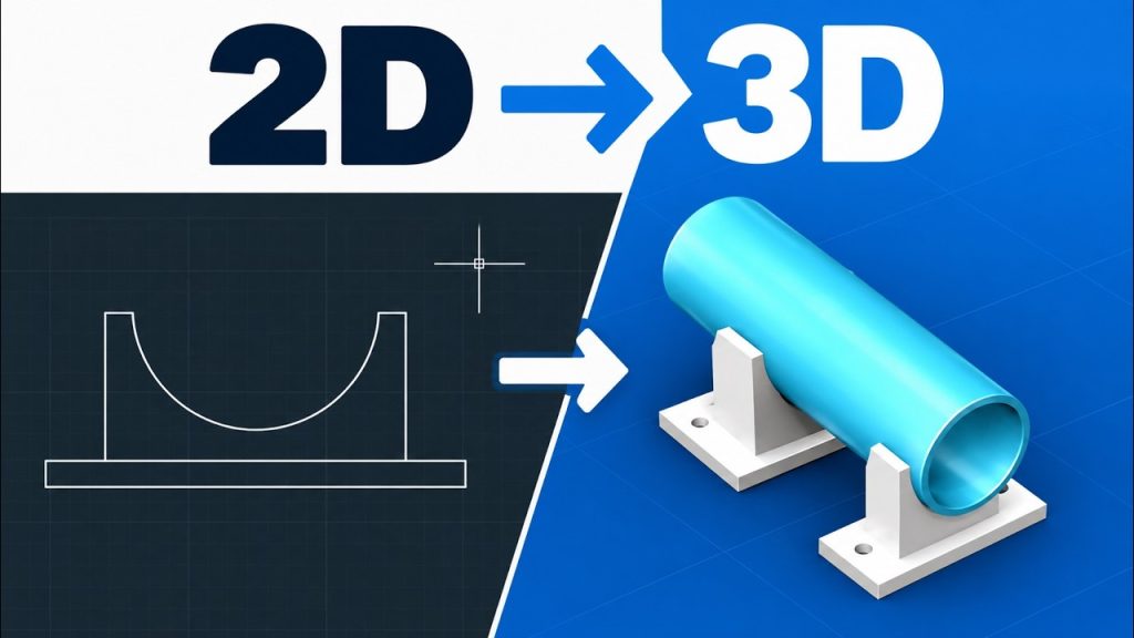 AutoCAD 3D for Beginners | Turn a 2D Drawing into a 3D Model