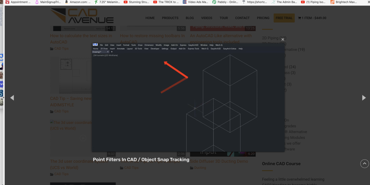 Point Filters In CAD / Object Snap Tracking