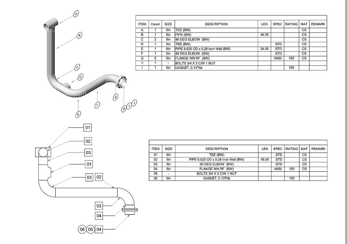 Piping Spool In AViCAD