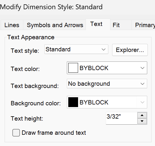 Dim Style text Size