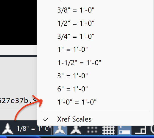 the annotative scale list