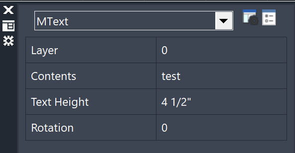 mtext - text size